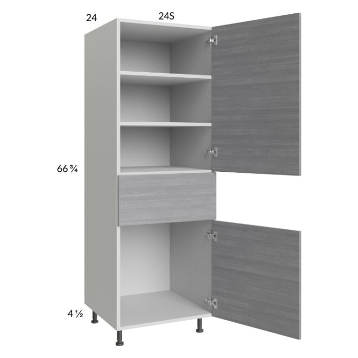 RTA Euro Grey 24" x 71-1/4" Utility Cabinet with 1 Door, 1 Drawer, and 1 Finished End Panel