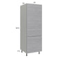 RTA Euro Grey 24" x 71-1/4" Utility Cabinet with 1 Door, 1 Drawer, and 2 Finished End Panels