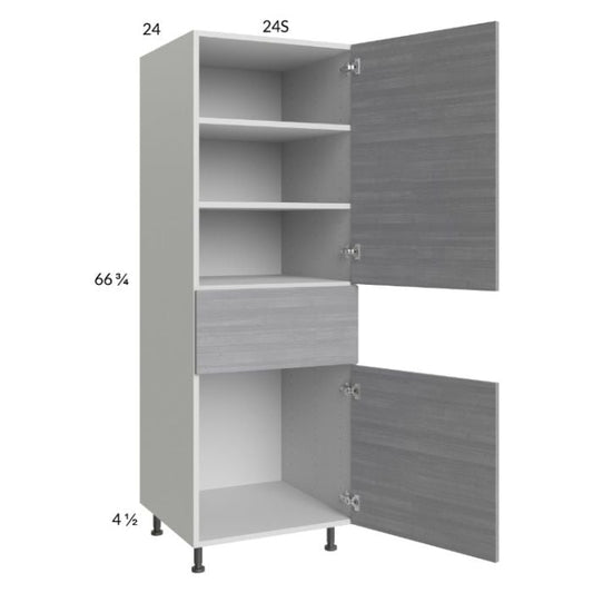 RTA Euro Grey 24" x 71-1/4" Utility Cabinet with 1 Door, 1 Drawer, and 2 Finished End Panels