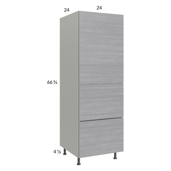RTA Euro Grey 24" x 71-1/4" Utility Cabinet with 1 Door, 2 Drawers, 1 Inner Drawer, and 1 Finished End Panel