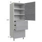 RTA Euro Grey 24" x 71-1/4" Utility Cabinet with 1 Door, 2 Drawers, 1 Inner Drawer, and 1 Finished End Panel