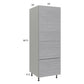 RTA Euro Grey 24" x 71-1/4" Utility Cabinet with 1 Door, 2 Drawers, 1 Inner Drawer, and 2 Finished End Panels