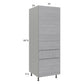 RTA Euro Grey 24" x 71-1/4" Utility Cabinet with 1 Door, 3 Drawers, and 1 Finished End Panel