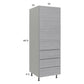 RTA Euro Grey 24" x 71-1/4" Utility Cabinet with 1 Door, 4 Drawers, and 2 Finished End Panels