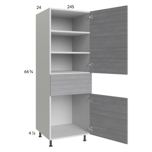 RTA Euro Grey 24" x 71-1/4" Utility Cabinet with 1 Door and 1 Drawer