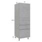 RTA Euro Grey 24" x 71-1/4" Utility Cabinet with 1 Door and 3 Drawers