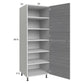 RTA Euro Grey 24" x 71-1/4" Utility Cabinet with 1 Door with 1 Finished End Panel
