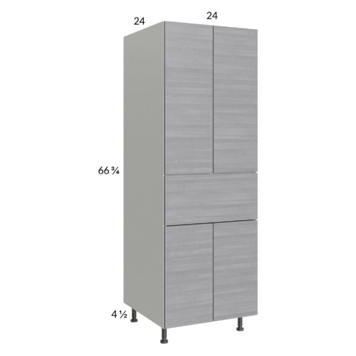 RTA Euro Grey 24" x 71-1/4" Utility Cabinet with 2 Doors, 1 Drawer, and 1 Finished End Panel