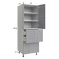 RTA Euro Grey 24" x 71-1/4" Utility Cabinet with 2 Doors, 2 Drawers and 1 Inner Drawer