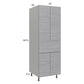 RTA Euro Grey 24" x 71-1/4" Utility Cabinet with 2 Doors and 1 Drawer