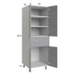 RTA Euro Grey 24" x 71-1/4" Utility Cabinet with 2 Doors and 1 Drawer