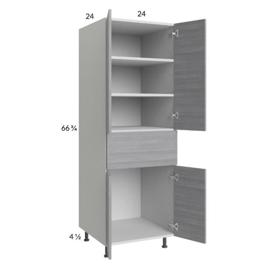 RTA Euro Grey 24" x 71-1/4" Utility Cabinet with 2 Doors and 1 Drawer