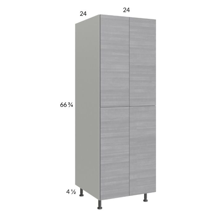 RTA Euro Grey 24" x 71-1/4" Utility Cabinet with 2 Doors and 1 Finished End Panel