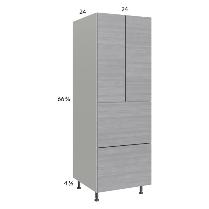 RTA Euro Grey 24" x 71-1/4" Utility Cabinet with 2 Doors and 2 Drawers