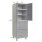 RTA Euro Grey 24" x 71-1/4" Utility Cabinet with 2 Doors and 2 Drawers