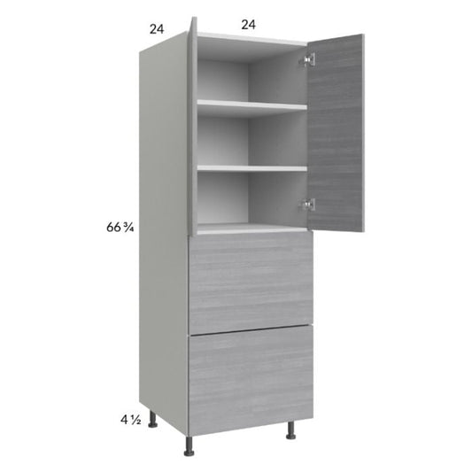 RTA Euro Grey 24" x 71-1/4" Utility Cabinet with 2 Doors and 2 Drawers