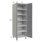 RTA Euro Grey 24" x 71-1/4" Utility Cabinet with 2 Doors and 2 Finished End Panels
