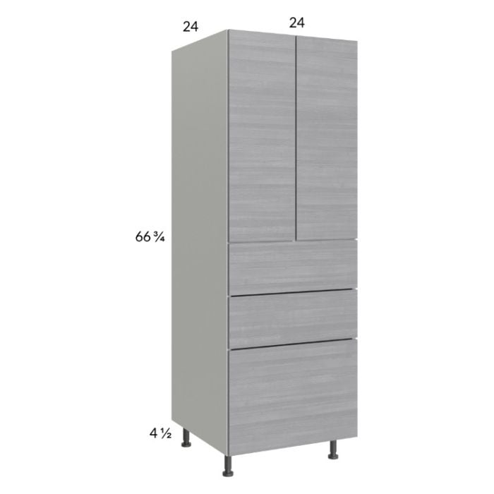 RTA Euro Grey 24" x 71-1/4" Utility Cabinet with 2 Doors and 3 Drawers