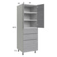 RTA Euro Grey 24" x 71-1/4" Utility Cabinet with 2 Doors and 3 Drawers