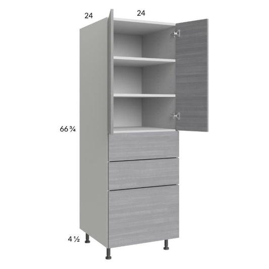 RTA Euro Grey 24" x 71-1/4" Utility Cabinet with 2 Doors and 3 Drawers