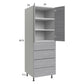 RTA Euro Grey 24" x 71-1/4" Utility Cabinet with 2 Doors and 4 Drawers