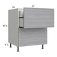 RTA Euro Grey 27" 2-Drawer Base Cabinet with 1 Inner Drawer