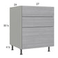 RTA Euro Grey 27" 3-Drawer Base Cabinet