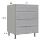 RTA Euro Grey 27" 4-Drawer Base Cabinet with 2 Finished End Panels