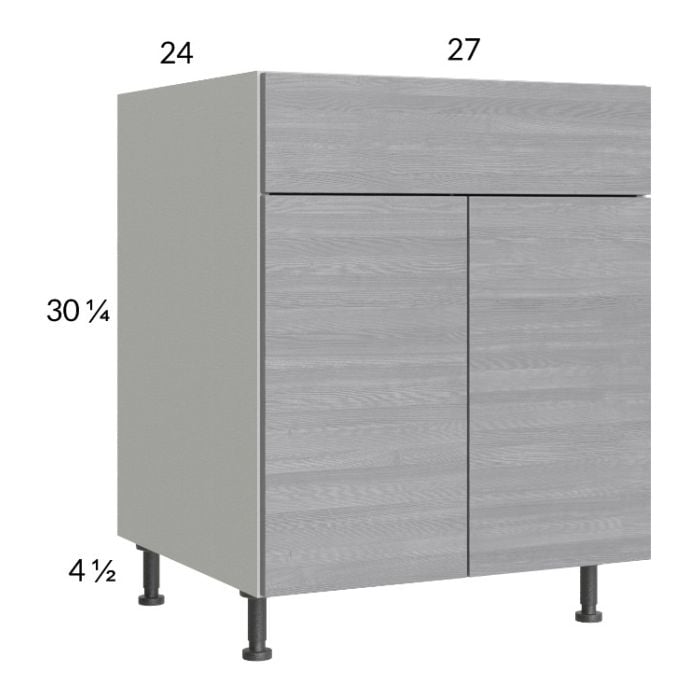 RTA Euro Grey 27" Base Cabinet with 1 Finished End Panel
