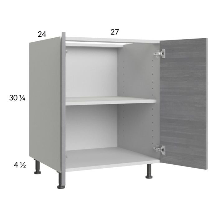 RTA Euro Grey 27" Full Height Door Base Cabinet with 1 Finished End Panel