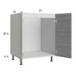 RTA Euro Grey 27" Full Height Door Sink Base Cabinet with 2 Finished End Panels