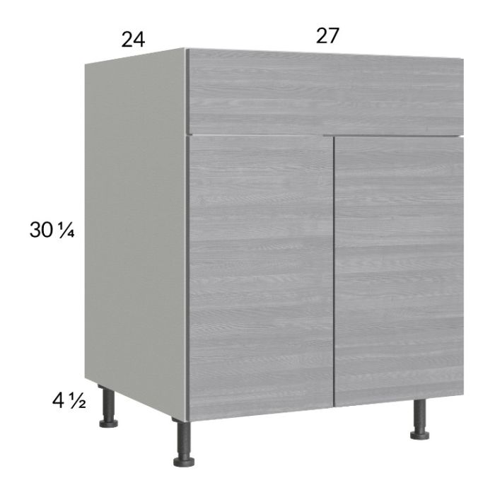 RTA Euro Grey 27" Sink Base Cabinet with 1 Finished End Panel