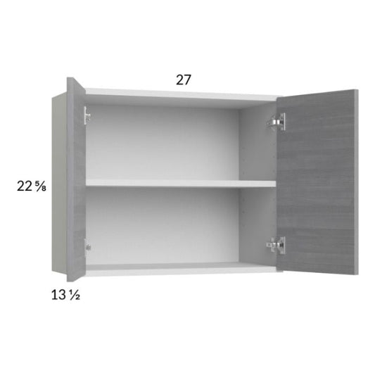RTA Euro Grey 27" x 22-5/8" Wall Cabinet with 2 Finished End Panels