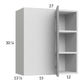 RTA Euro Grey 27" x 30-1/4" Blind Corner Wall Cabinet with 1 Finished End Panel