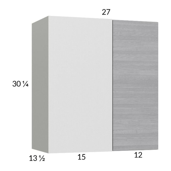 RTA Euro Grey 27" x 30-1/4" Blind Corner Wall Cabinet with 2 Finished End Panels
