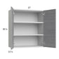 RTA Euro Grey 27" x 30-1/4" Wall Cabinet with 1 Finished End Panel