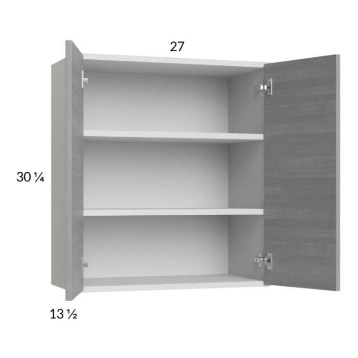 RTA Euro Grey 27" x 30-1/4" Wall Cabinet with 2 Finished End Panels