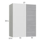 RTA Euro Grey 27" x 35-1/4" Blind Corner Wall Cabinet with 1 Finished End Panel