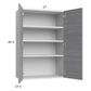 RTA Euro Grey 27" x 40-1/4" Wall Cabinet with 2 Finished End Panels