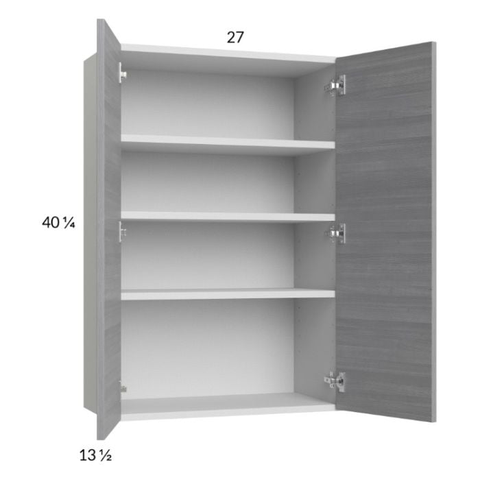 RTA Euro Grey 27" x 40-1/4" Wall Cabinet with 2 Finished End Panels