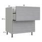 RTA Euro Grey 30" 2-Drawer Base Cabinet with 1 Inner Drawer and 2 Finished End Panels