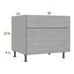 RTA Euro Grey 30" 2-Drawer Desk Base Cabinet with 2 Finished End Panels