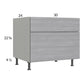 RTA Euro Grey 30" 2-Drawer Desk Base Cabinet