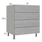 RTA Euro Grey 30" 4-Drawer Base Cabinet