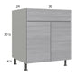 RTA Euro Grey 30" Base Cabinet with 1 Finished End Panel