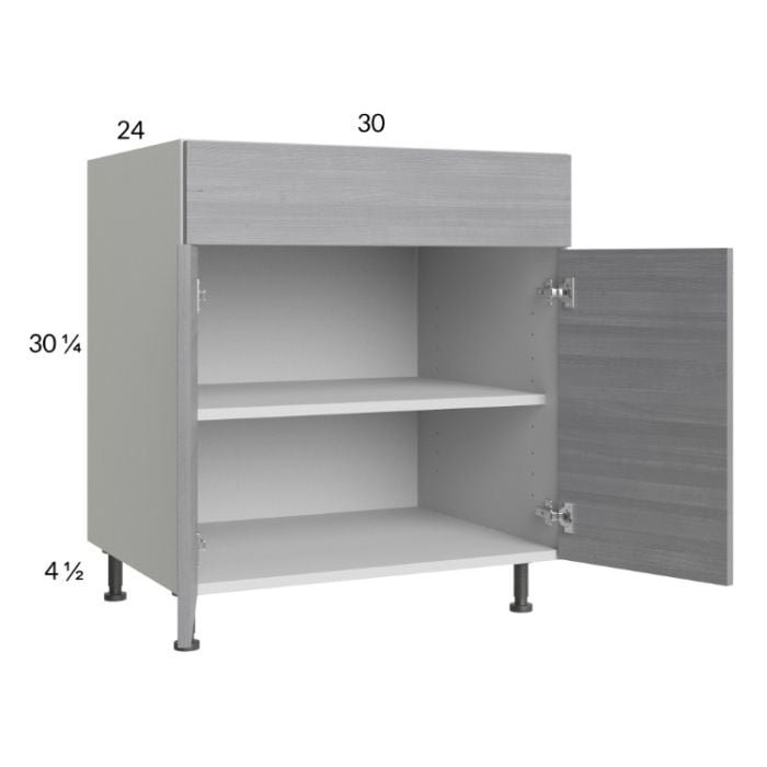 RTA Euro Grey 30" Base Cabinet with 1 Finished End Panel