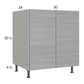 RTA Euro Grey 30" Full Height Door Base Cabinet with 1 Finished End Panel