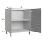 RTA Euro Grey 30" Full Height Door Base Cabinet with 1 Finished End Panel