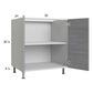 RTA Euro Grey 30" Full Height Door Base Cabinet with 2 Finished End Panels