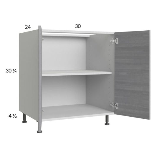 RTA Euro Grey 30" Full Height Door Base Cabinet with 2 Finished End Panels